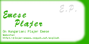 emese plajer business card